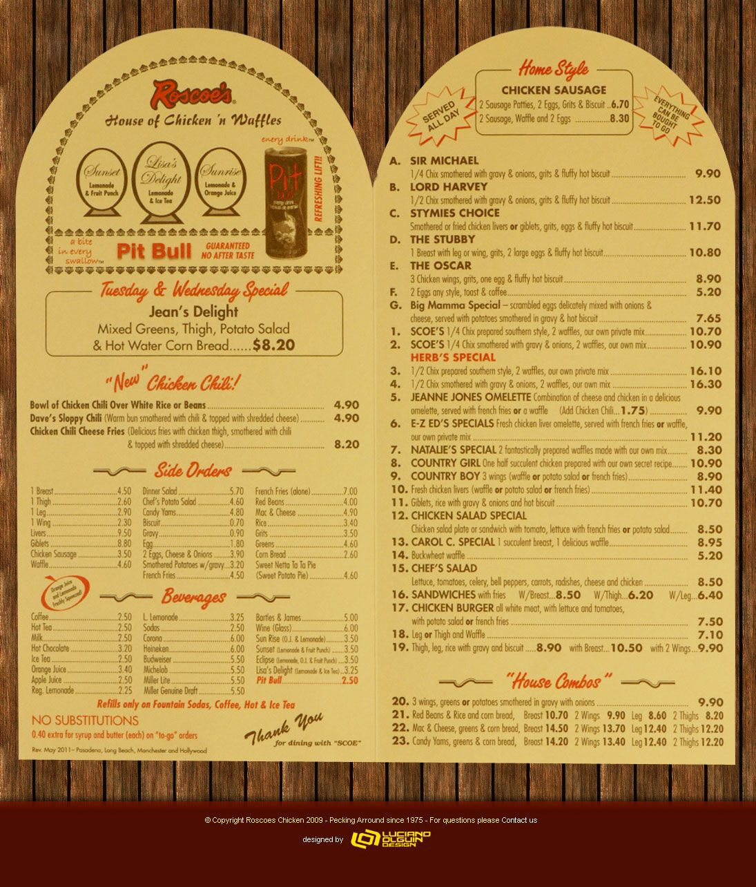 Roscoe'S Chicken And Waffles Menu
 Roscoe s Chicken And Waffles Menu