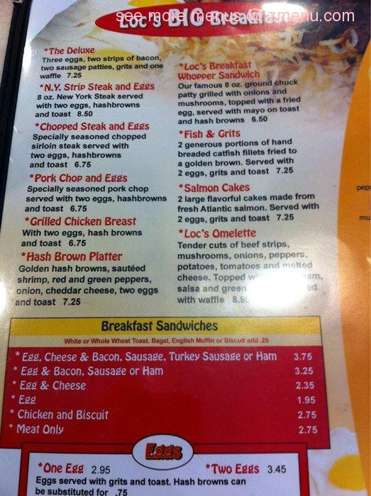 Roscoe'S Chicken And Waffles Menu
 line Menu of Loc s Chicken & Waffles Restaurant