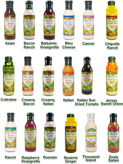 Salad Dressings List
 Walden Farms 355ml Salad Dressings CARB AND FAT FREE ALL