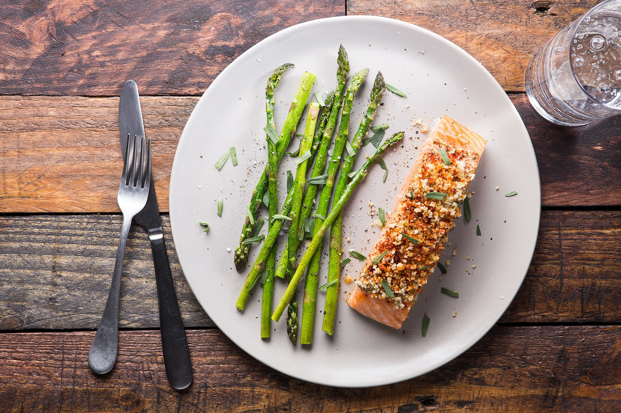 Salmon And Asparagus Recipe
 Baked Mustard Crusted Salmon with Asparagus and Tarragon