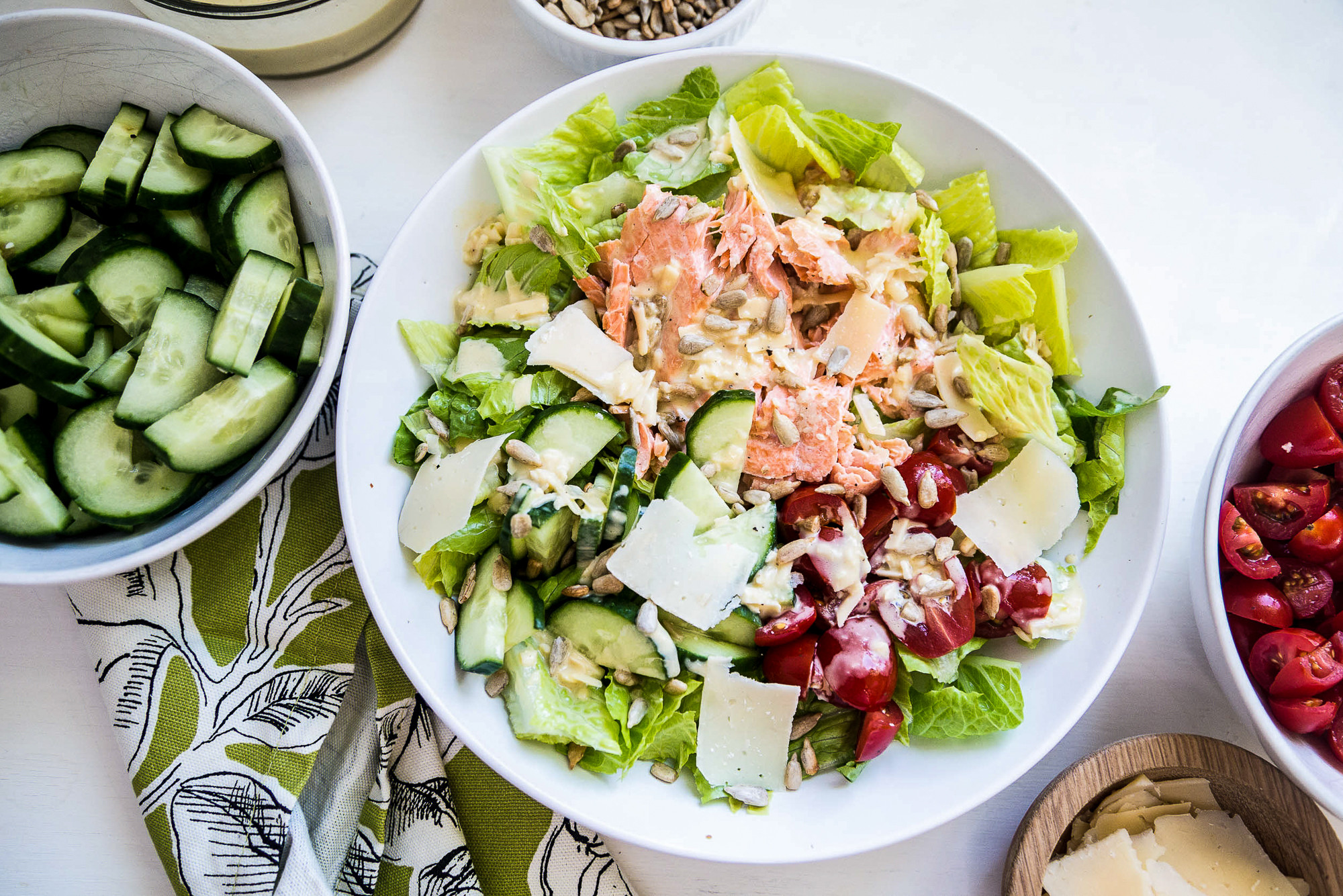 Salmon Caesar Salad
 Grilled Salmon Caesar Salad