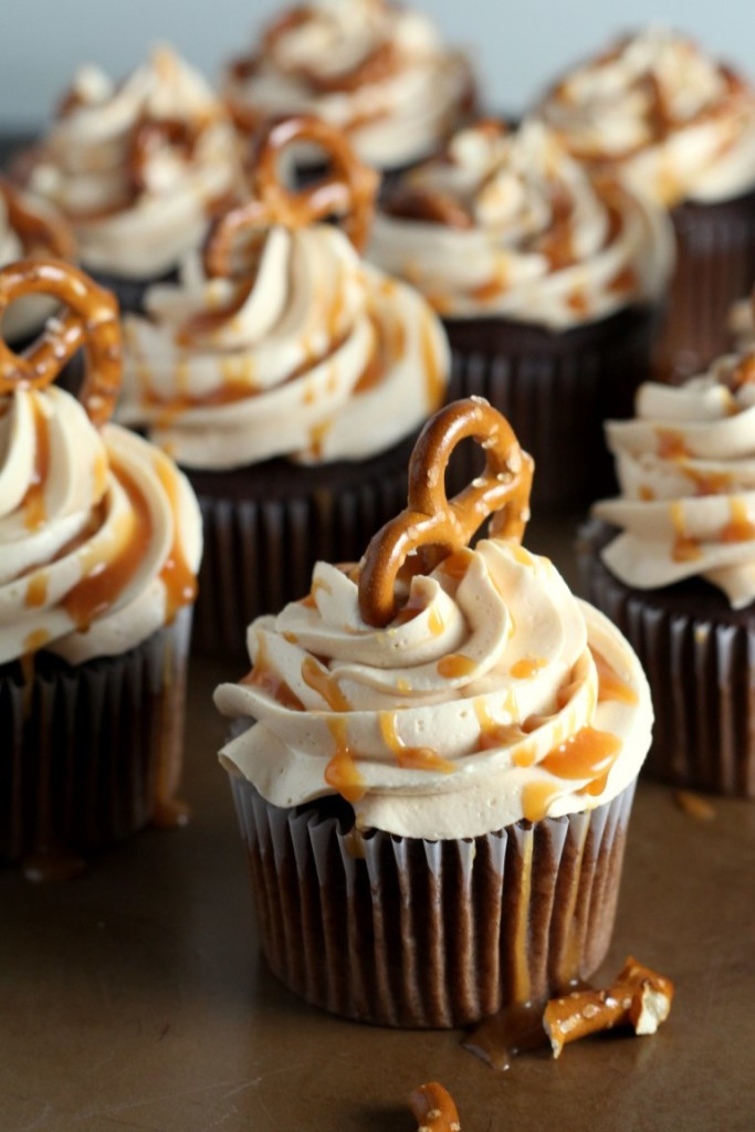 Salted Caramel Cupcakes
 Salted Caramel Pretzel Cupcakes Chocolate With Grace