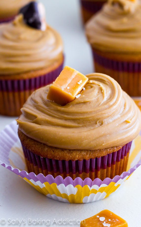 Salted Caramel Cupcakes
 Salted Triple Caramel Cupcakes Sallys Baking Addiction