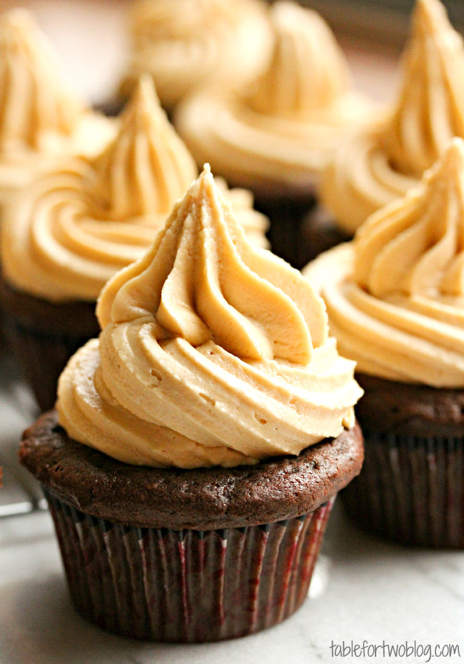 Salted Caramel Cupcakes
 Salted Caramel Chocolate Cupcakes Table for Two by