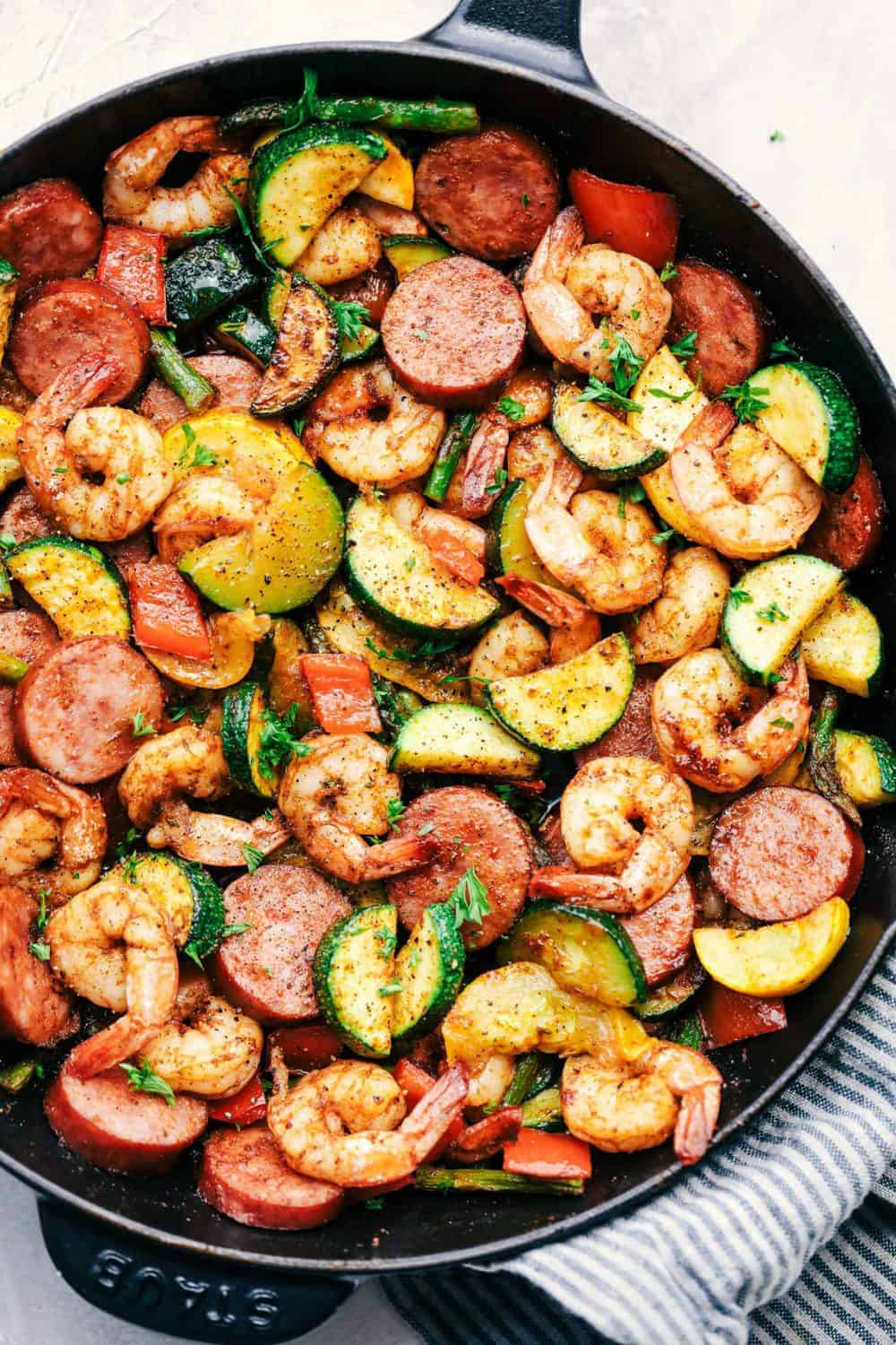 Sausage Dinner Recipes
 Cajun Shrimp and Sausage Ve able Skillet