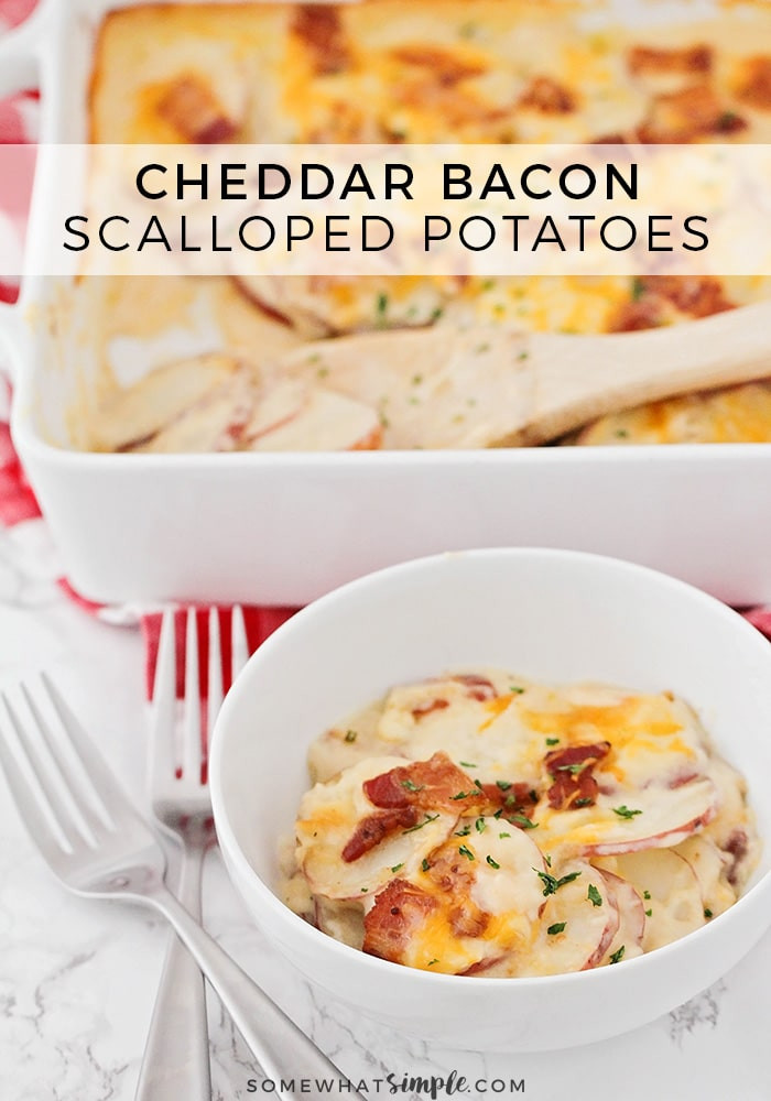 Scalloped Potatoes With Bacon
 The Best Cheddar Bacon Scalloped Potatoes Somewhat Simple