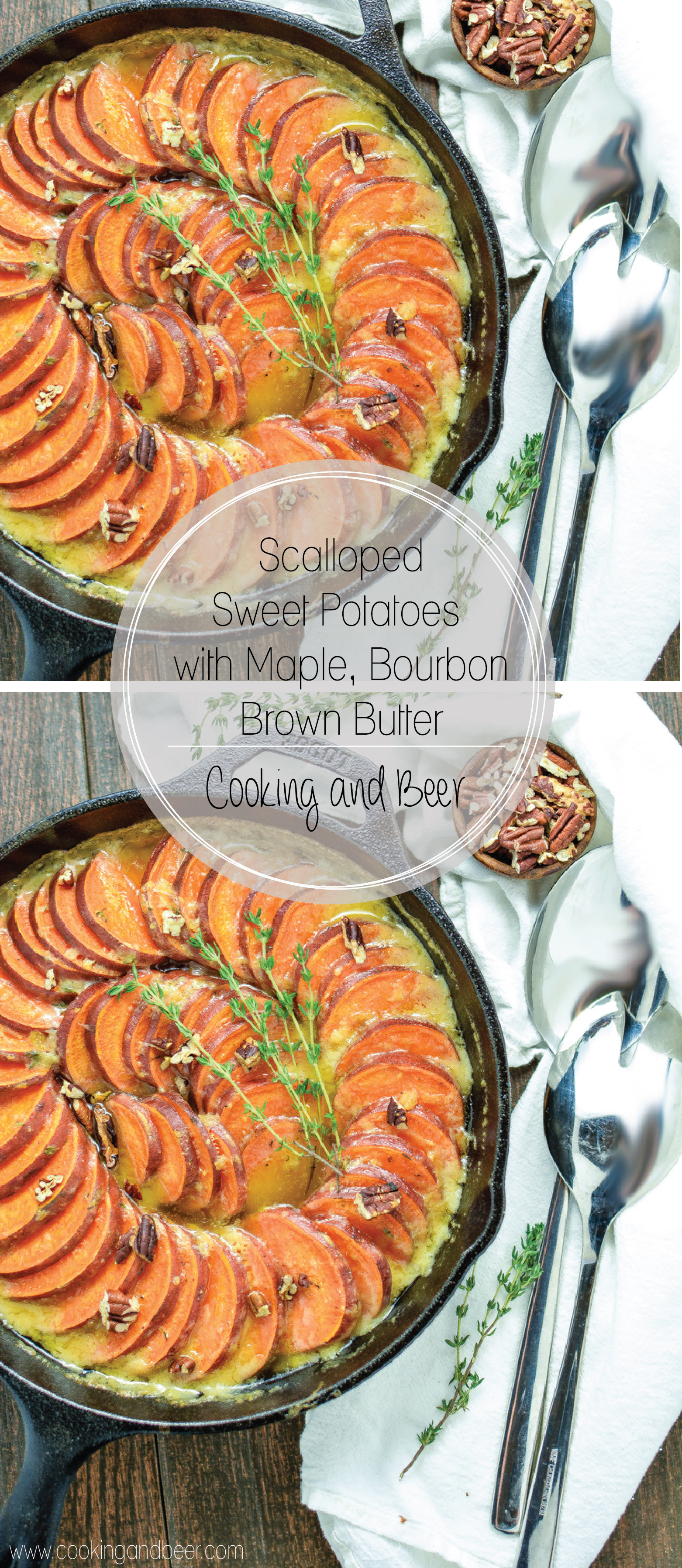 Scalloped Sweet Potatoes
 Skillet Scalloped Sweet Potatoes with Maple Bourbon Brown