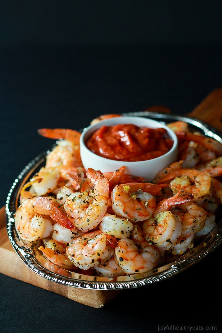 Seafood Appetizer Recipes
 Garlic Herb Roasted Shrimp with Homemade Cocktail Sauce