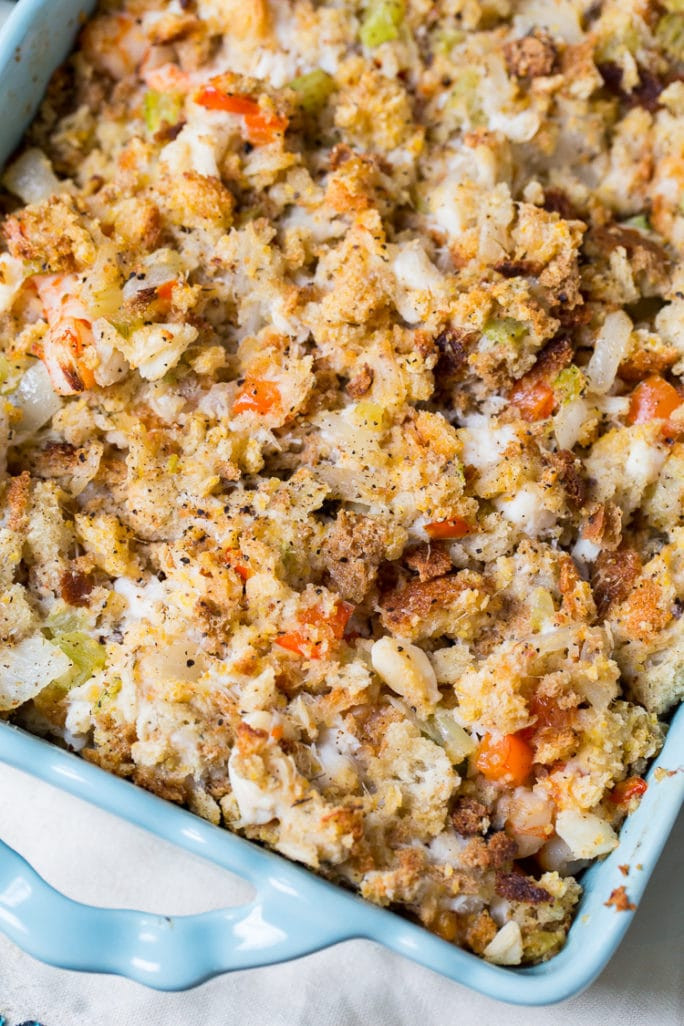 Seafood Cornbread Dressing
 Savannah Seafood Stuffing Spicy Southern Kitchen