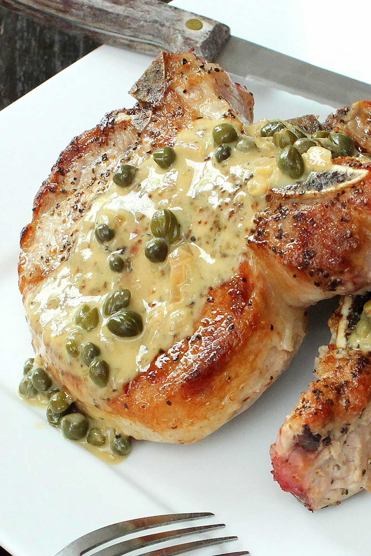 Seared Pork Chops
 Seared Pork Chops in Caper Sauce How To Feed A Loon