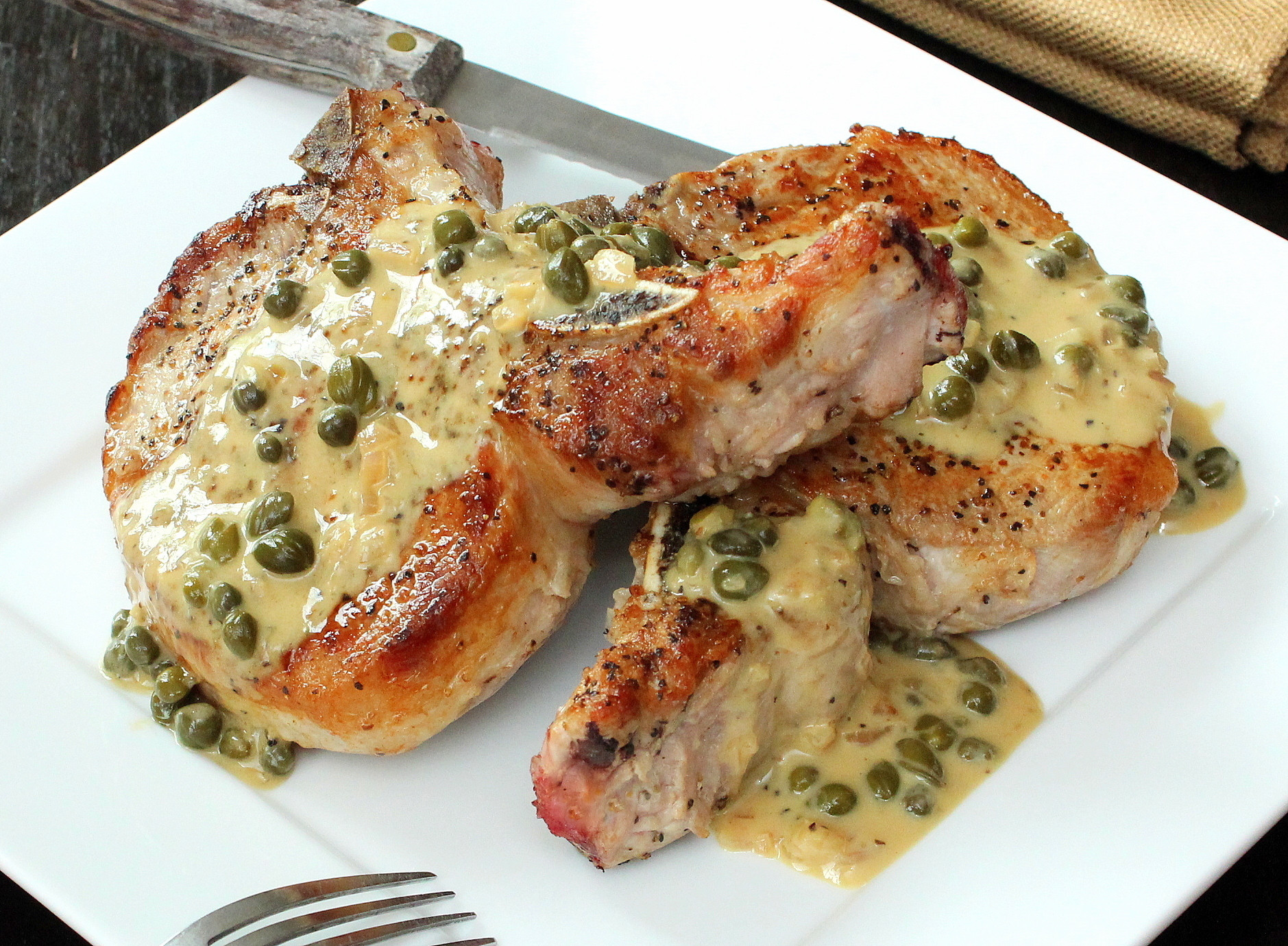 Seared Pork Chops
 Seared Pork Chops in Caper Sauce How To Feed A Loon