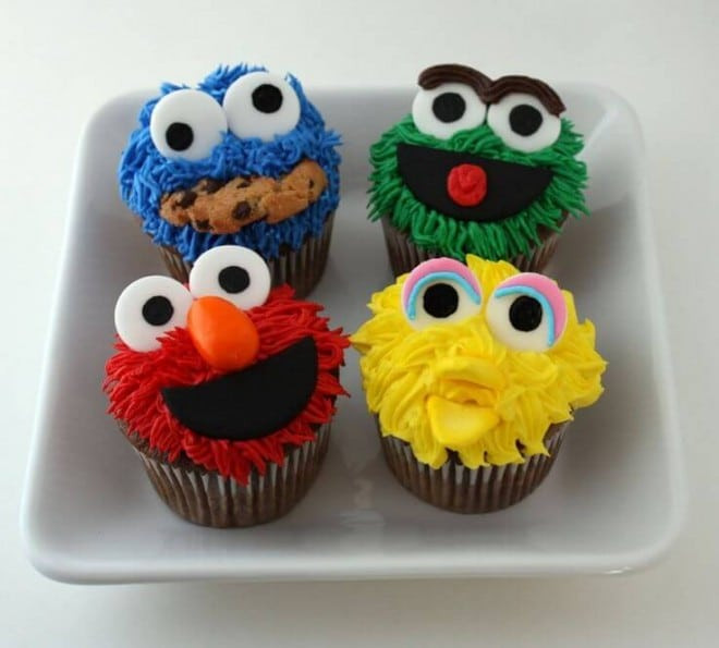 Sesame Street Cupcakes
 23 Sensational Sesame Street Party Ideas Spaceships and