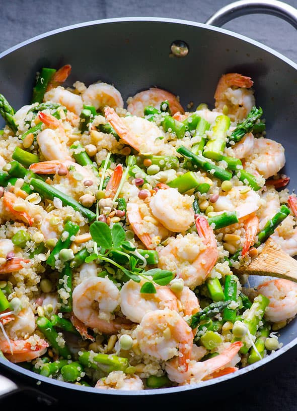 Shrimp And Quinoa
 Garlic Butter Shrimp Quinoa and Asparagus iFOODreal