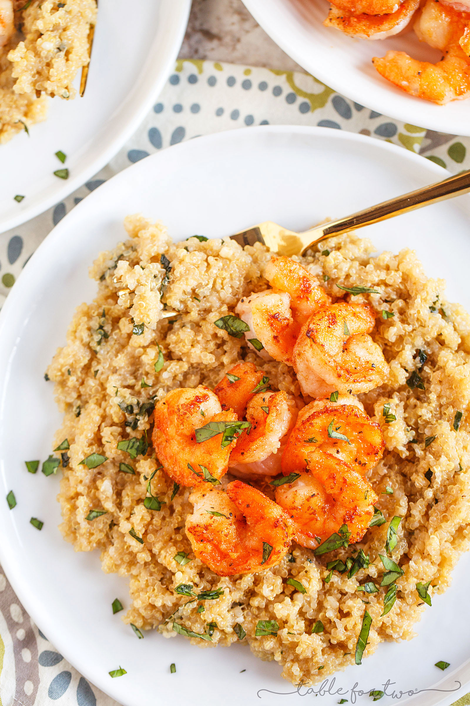 Shrimp And Quinoa
 Garlic Butter Shrimp and Quinoa Table for Two