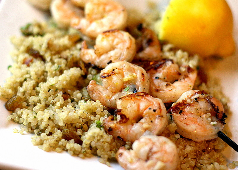 Shrimp And Quinoa
 Grilled Garlic Shrimp Quinoa with Garlic Nuts and