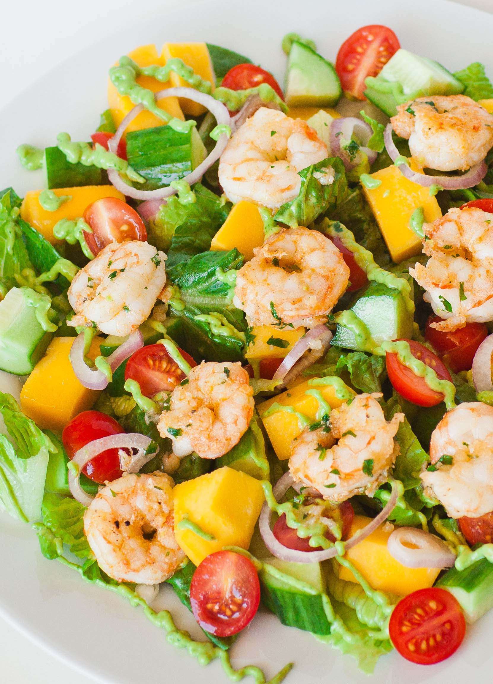 Shrimp Avocado Salad
 Shrimp Salad with Avocado Dressing Tatyanas Everyday Food