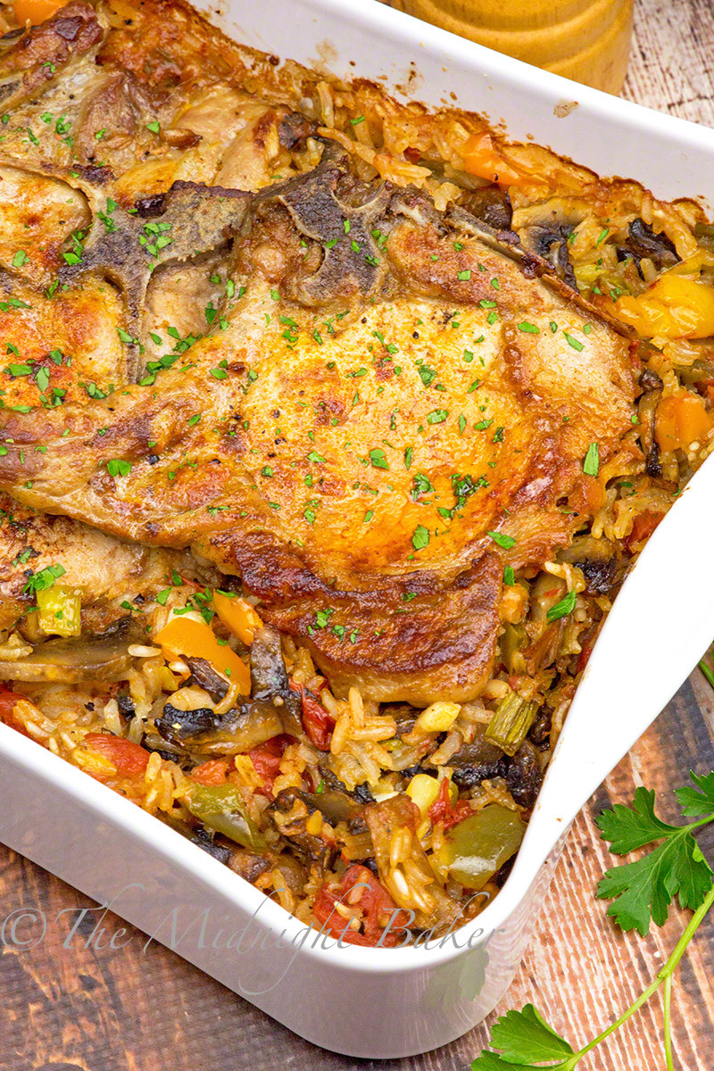 Side Dish For Pork Chops
 Pork Chops with Loaded Ve able Rice The Midnight Baker