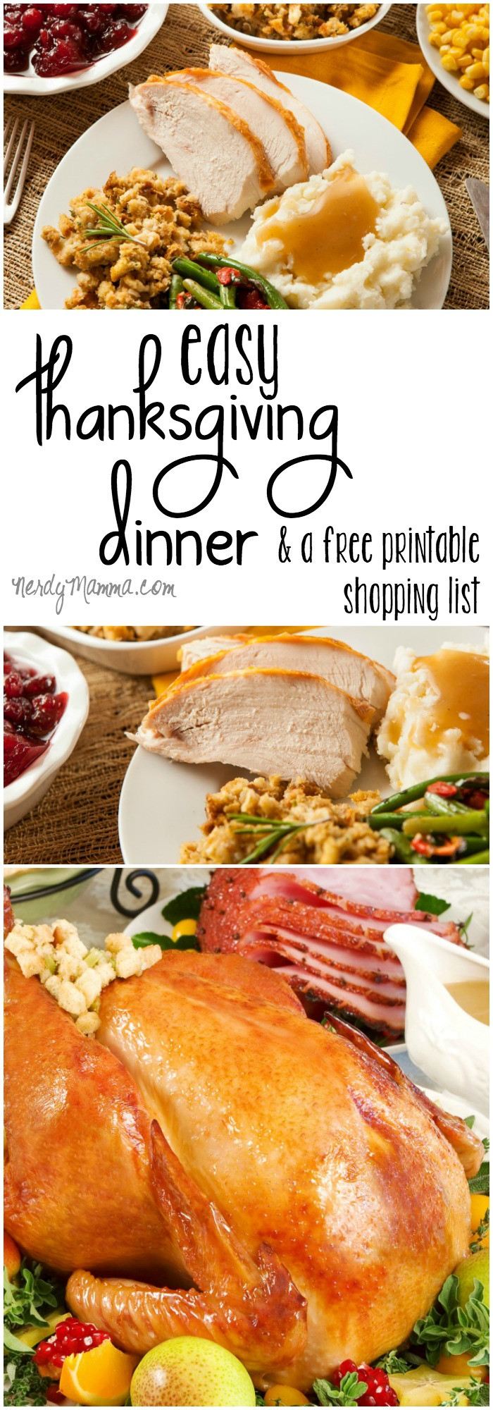 Simple Thanksgiving Dinners
 Easy Thanksgiving Dinner and Shopping List