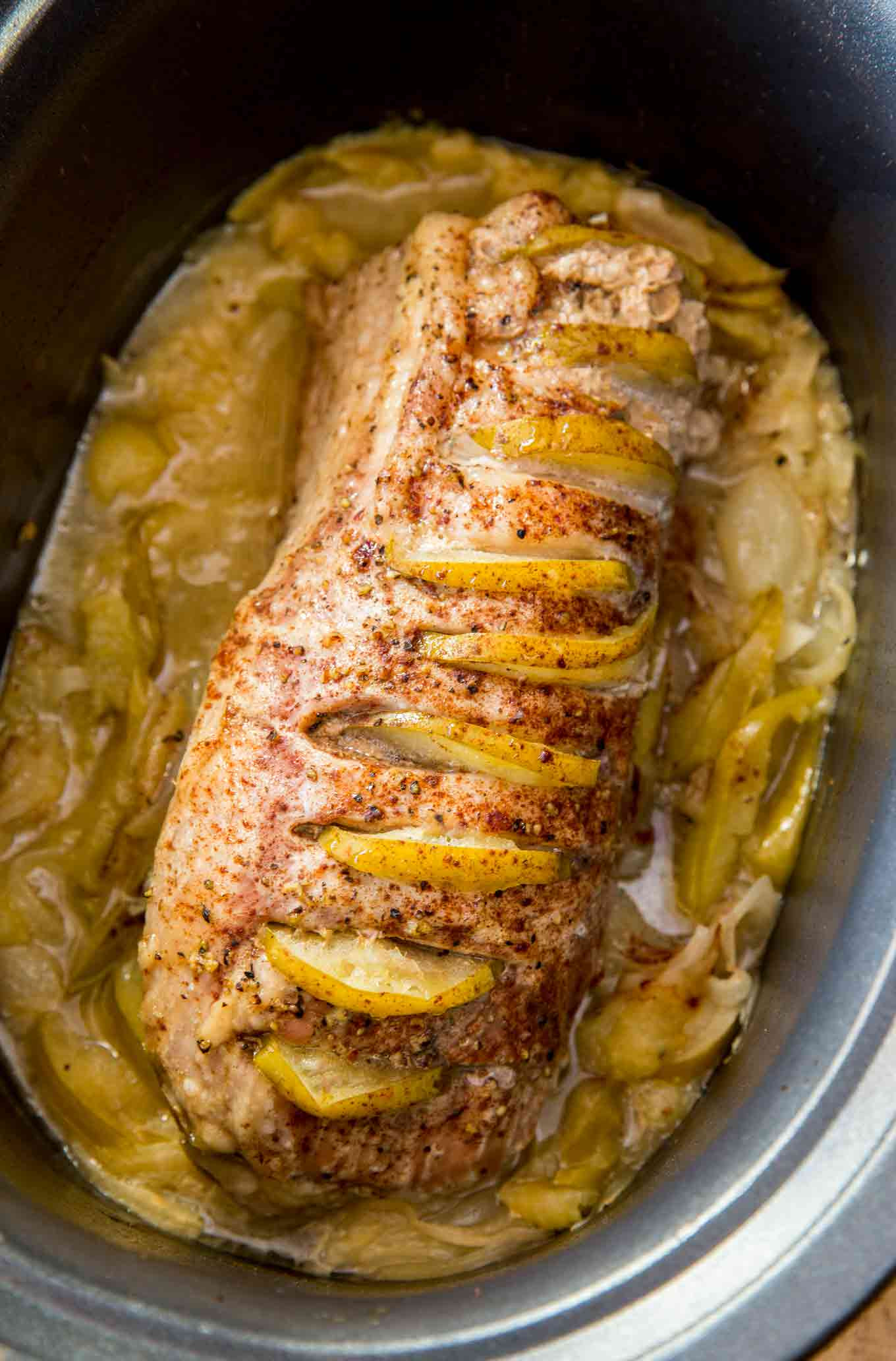 Slow Cook Pork Loin In Oven
 Slow Cooker Honey Apple Pork Loin Dinner then Dessert