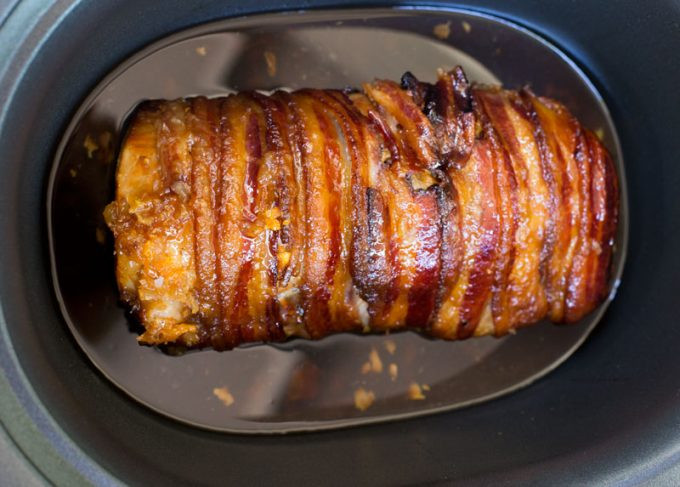 Slow Cook Pork Loin In Oven
 Slow Cooker Bacon Garlic Pork Loin Dinner then Dessert