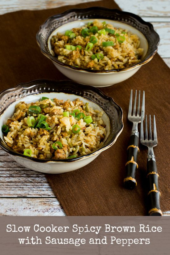 Slow Cooker Brown Rice
 Slow Cooker Spicy Brown Rice with Sausage and Peppers