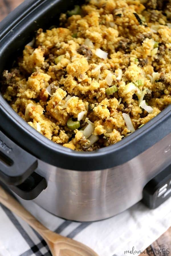 Slow Cooker Cornbread
 Slow Cooker Cornbread and Sausage Stuffing Melanie Makes