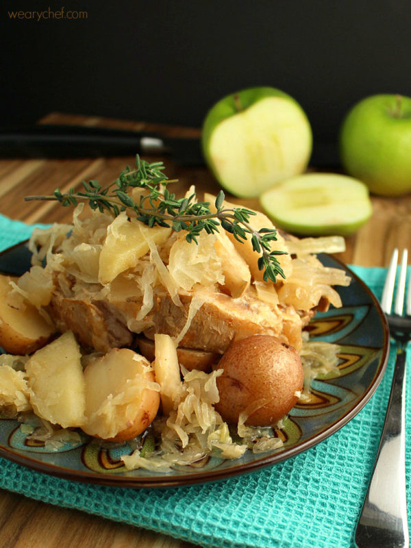 Slow Cooker Pork Chops With Apples
 pork sauerkraut apples slow cooker