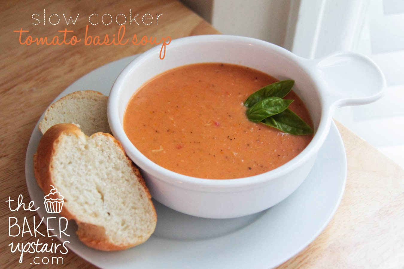 Slow Cooker Tomato Soup
 The Baker Upstairs slow cooker tomato basil parmesan soup