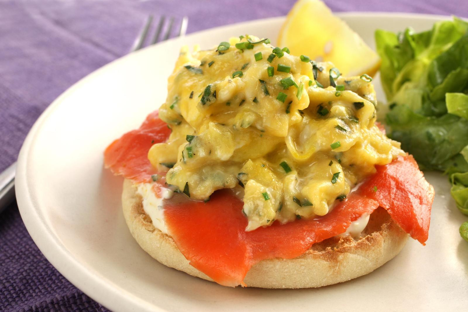 Smoked Salmon Breakfast
 Egg and Smoked Salmon Open Faced Breakfast Sandwich Recipe