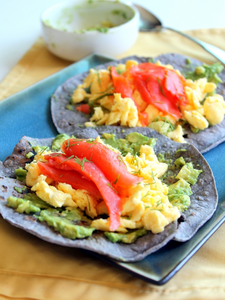 Smoked Salmon Breakfast
 Blue Corn Breakfast Tacos with Scrambled Eggs Smoked