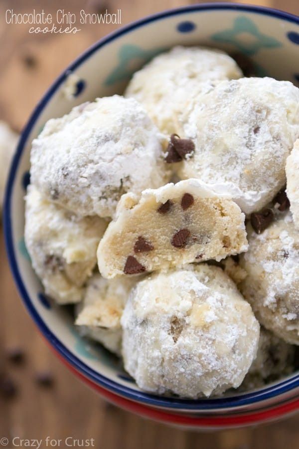 Snowball Cookies Recipe
 Chocolate Chip Snowball Cookies Crazy for Crust