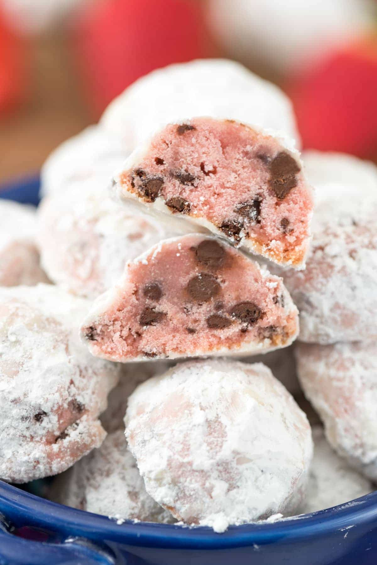 Snowball Cookies Recipe
 Strawberry Chocolate Chip Snowball Cookies Crazy for Crust