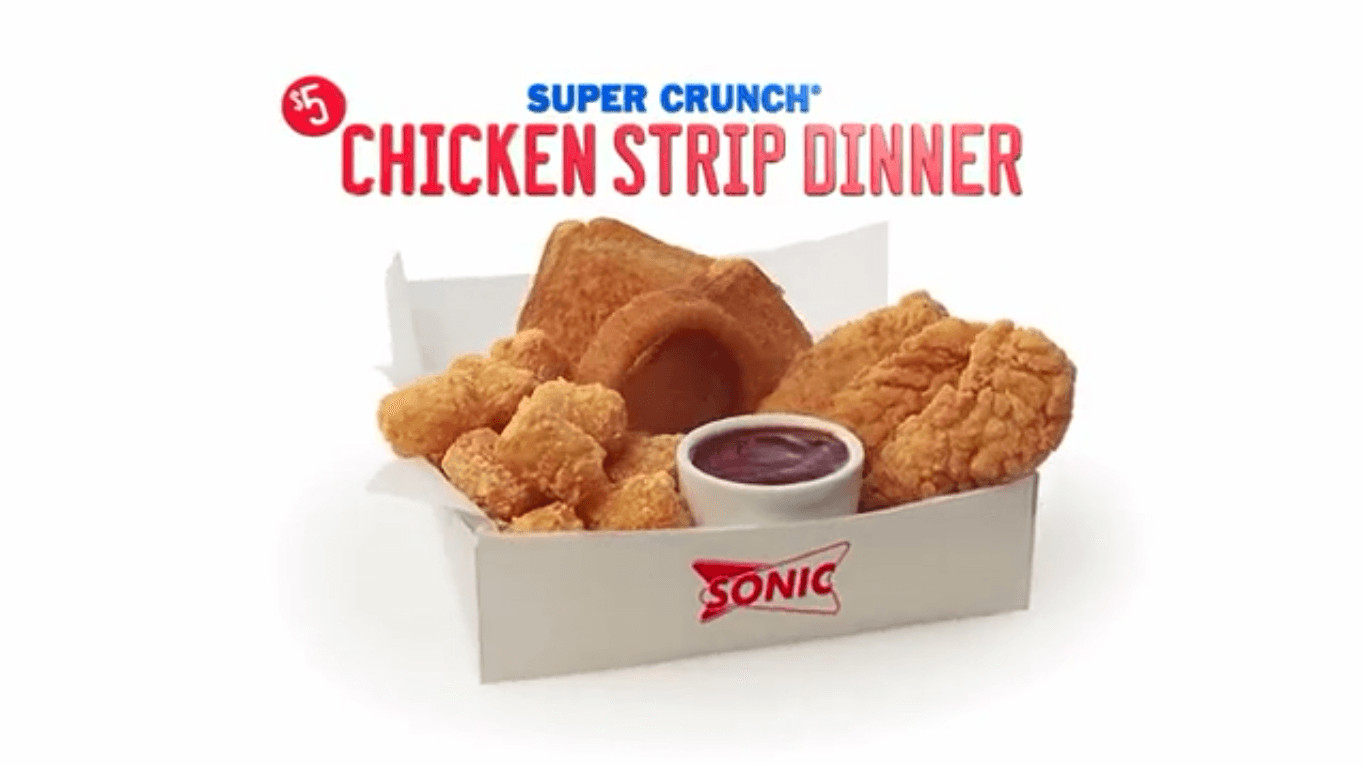 Sonic Chicken Dinner
 Sonic $5 Chicken Strip Dinner Deal ValueGrub