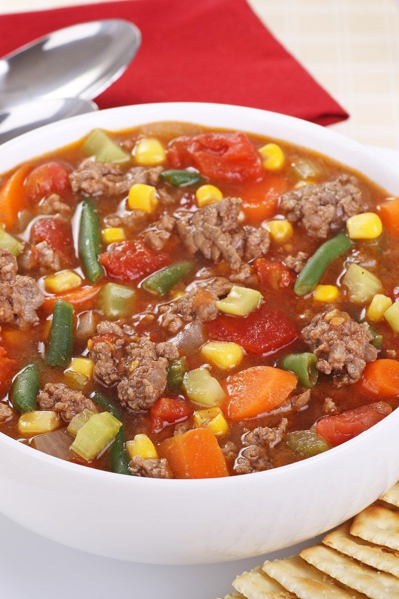 Soup With Ground Beef
 old fashioned ve able soup with ground beef