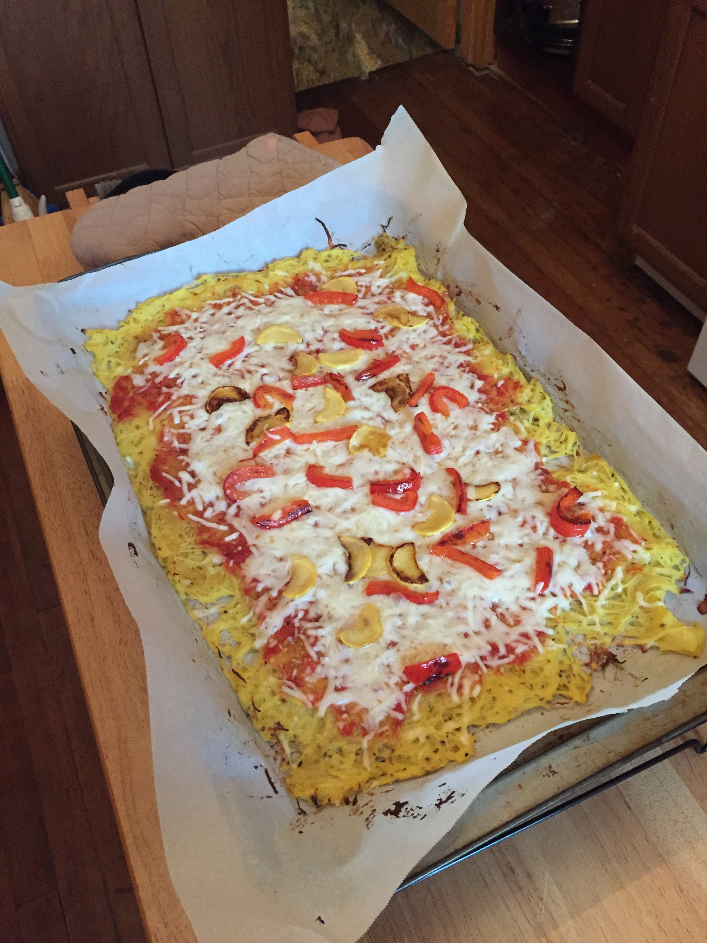 Spaghetti Squash Pizza Crust
 What I Ate Spaghetti Squash Pizza Crust