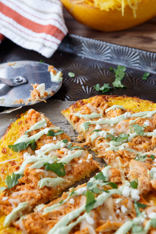 Spaghetti Squash Pizza Crust
 Gluten Free Skinny Buffalo Chicken Spaghetti Squash Pizza