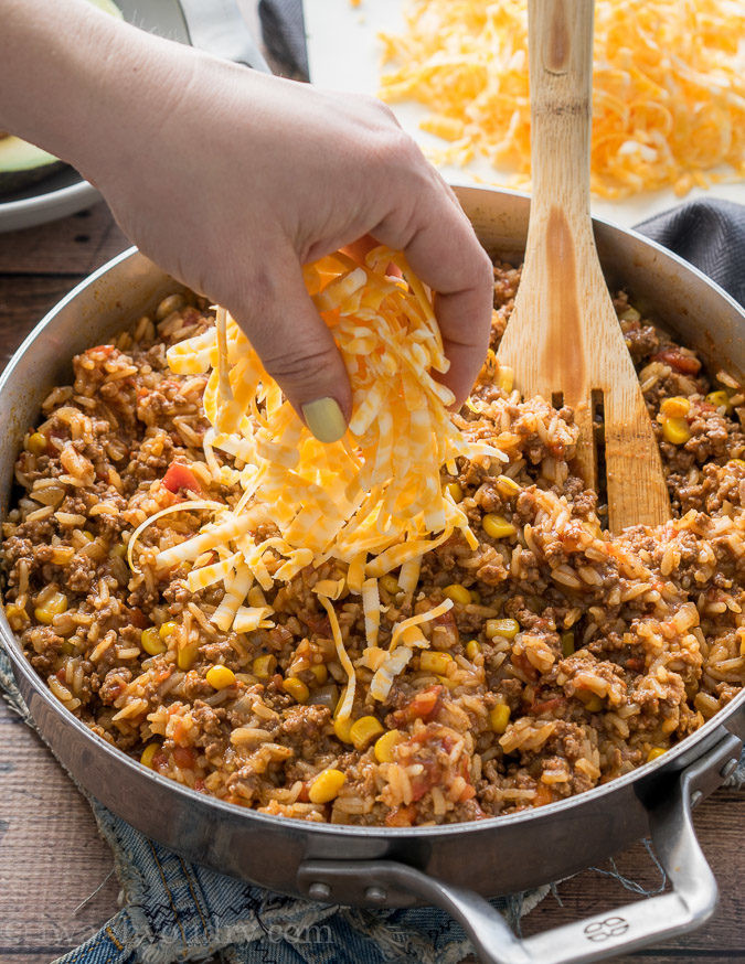 Spanish Rice With Ground Beef
 e Skillet Mexican Beef and Rice I Wash You Dry