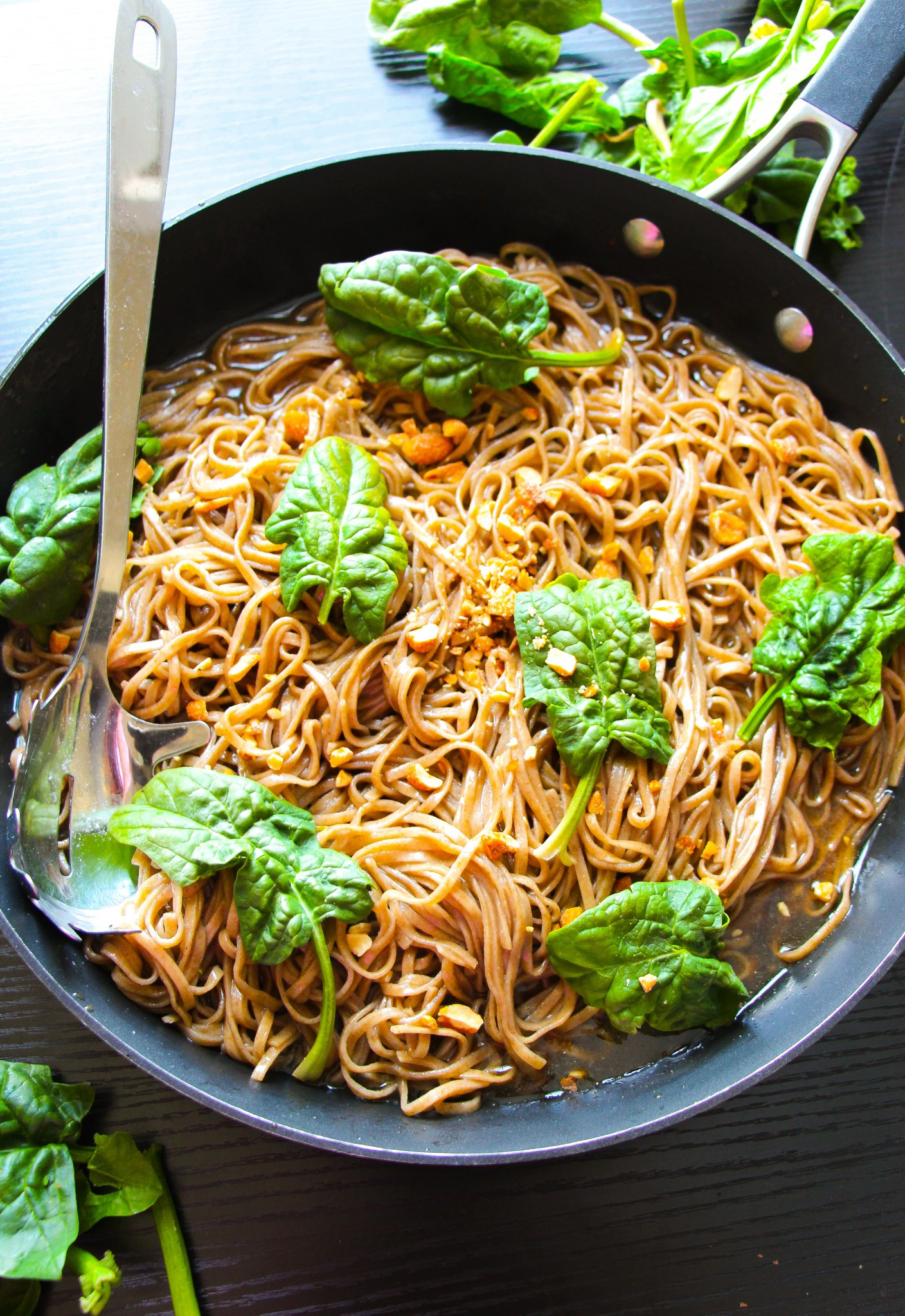 Spicy Thai Noodles
 20 Minute Sticky Basil Thai Noodles Layers of Happiness