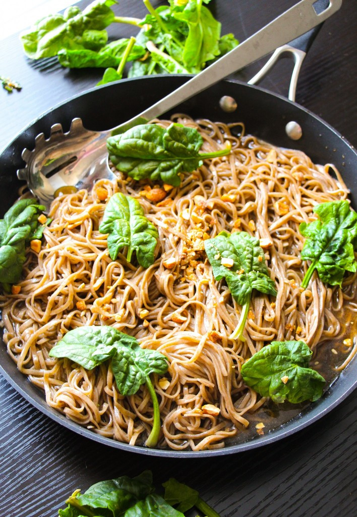 Spicy Thai Noodles
 20 Minute Sticky Basil Thai Noodles Layers of Happiness
