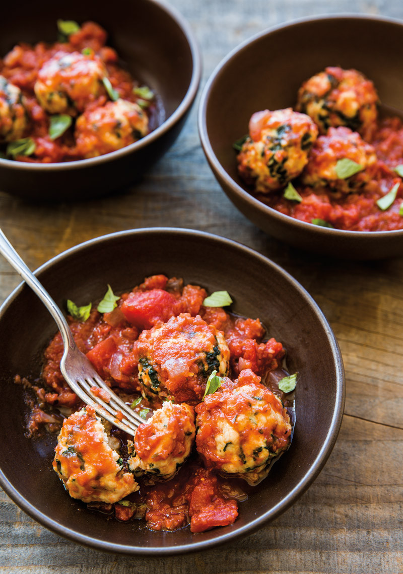 Spicy Tomato Sauce
 Chicken Meatballs with Spicy Tomato Sauce