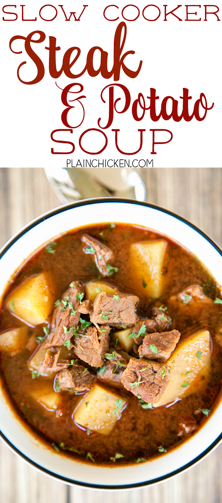 Steak And Potato Soup
 Slow Cooker Steak and Potato Soup