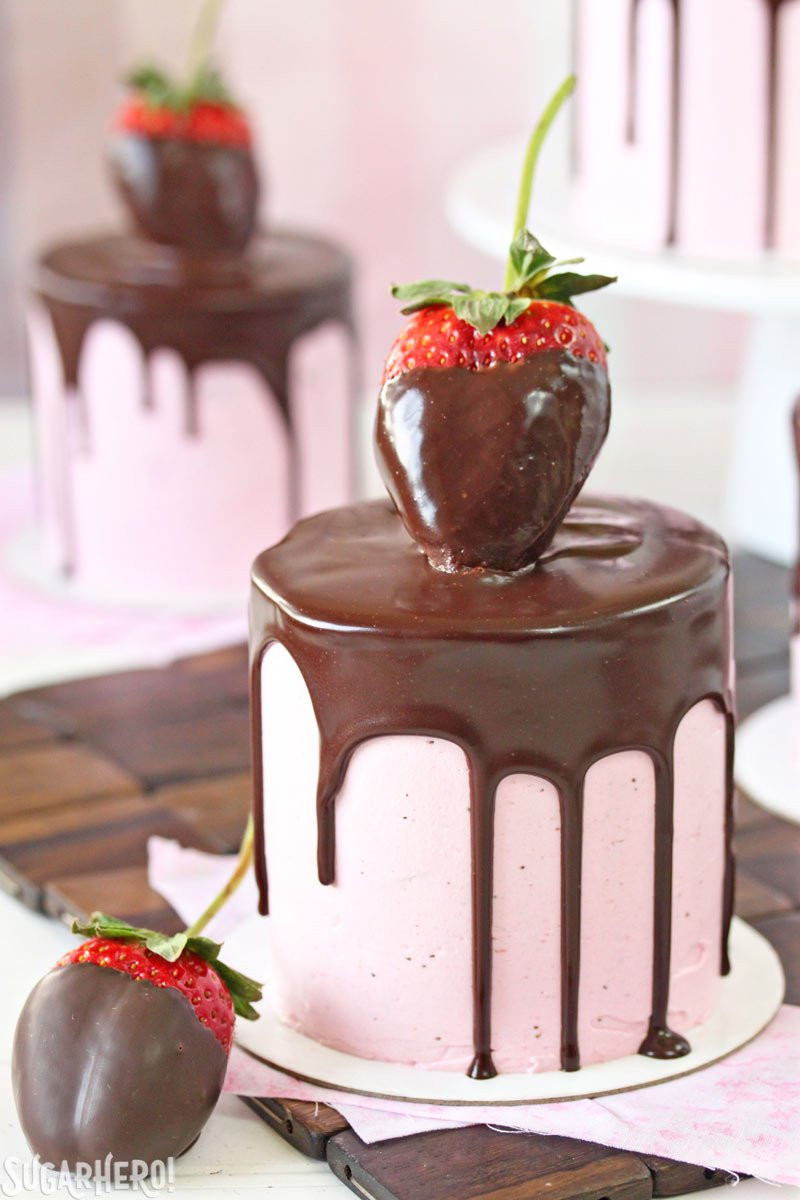 Strawberry Chocolate Cake
 Chocolate Covered Strawberry Cakes SugarHero