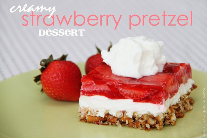 Strawberry Cream Cheese Desserts
 Cream Cheese Strawberry Pretzel Dessert oh yum