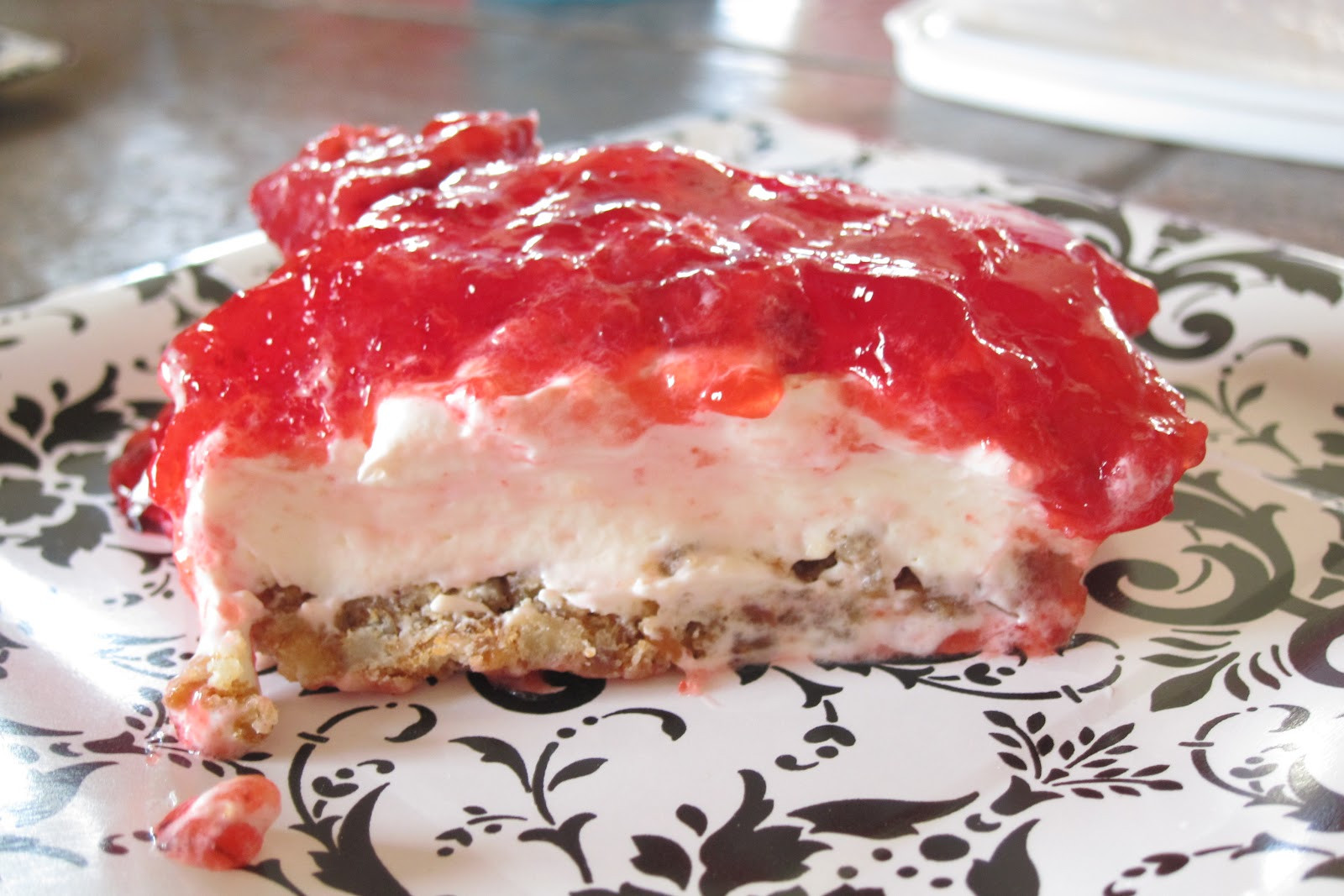 Strawberry Cream Cheese Pretzel Dessert
 Inspired Whims Strawberry & Cream Cheese Pretzel Salad