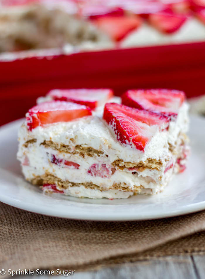 Strawberry Graham Cracker Dessert
 Strawberry Icebox Cake Sprinkle Some Sugar