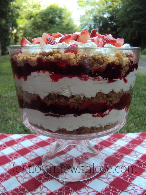 Strawberry Shortcake Trifle
 Strawberry Shortbread Trifle dish away