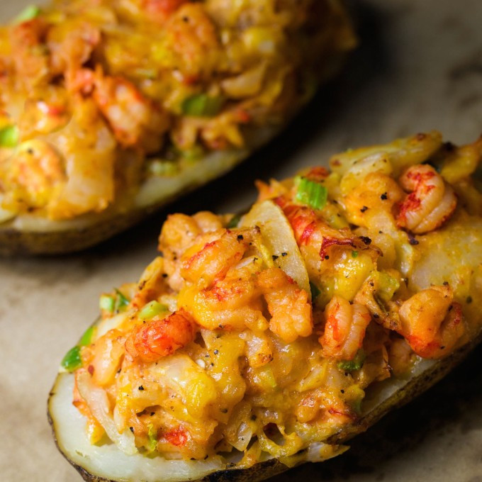 Stuffed Baked Potato
 Crawfish Baked Potato is a twice baked taste explosion