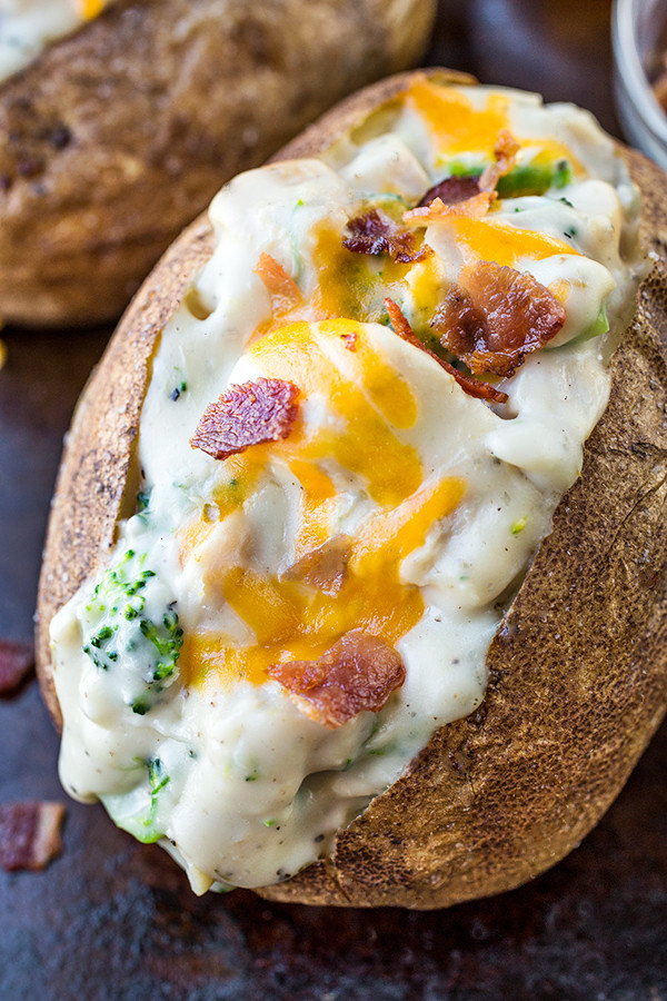 Stuffed Baked Potato
 Creamy Chicken and Broccoli Stuffed Baked Potato