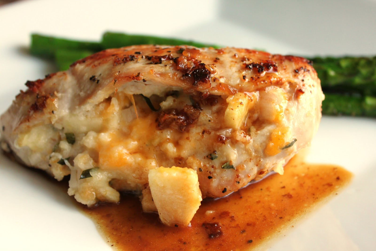 Stuffed Chicken Breasts
 A Feast for the Eyes Apple & Cheese Stuffed Chicken Breasts
