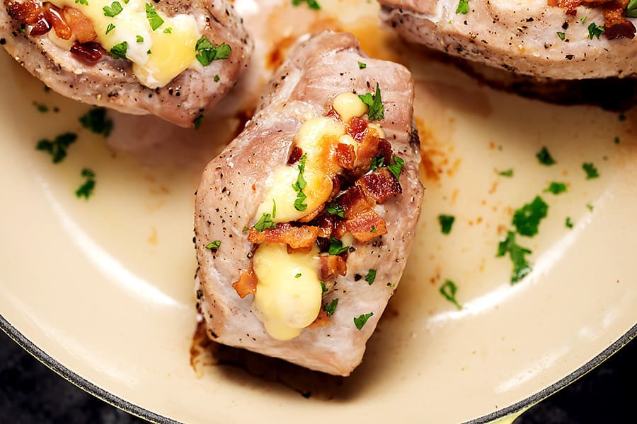 Stuffed Pork Chops In Oven
 Stuffed Pork Chops with Bacon and Gouda • Low Carb with